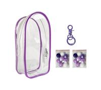 Doll Carrying Bag, Clear Key Chain Pouch,Portable Figure Display Storage Bags - Doll Vitrine with Balls, Cotton Doll Set, Clear Zippered Pouches for Small Fig