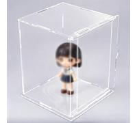 Doll Clear Display Case Sliding Door, Dustproof Assemble Desktop Placement Boxes, Tall Storage Box for Crafts/Figures/Miniatures/Trophy(20x30xH40cm/8x12x16")