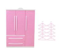 Doll Closet with Storage Space, Holiday Present for Children, Comes with Cloth Hanger, Style A