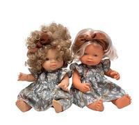 Doll Clothes 34-38 cm 100% Cotton Dress with Headband Handmade for Miniland, Minikane and Paola Reina Gordi's Dolls, Cotton, Birthday Gift for Girls