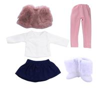 Doll Clothes, 5PCS 18 Inch Mini Doll Clothes Cute Winter Outfits Include Vest, T-Shirt, Skirt, Pants, Shoes for 18 Inch Girls.