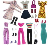 Doll Clothes and Accessories, 7 Sets Outfits for 11.5 Inch Doll Including 1 Houndstooth Coat 3 Dresses 3 Tops and 3 pants or skirts and 7 Pairs of Shoes for 29cm doll Cosplay Casual Style