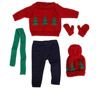Doll Clothes Baby Girl Doll Clothes Christmas Sweater with Pants Hats Doll Accessories for 18inch Doll(#2)