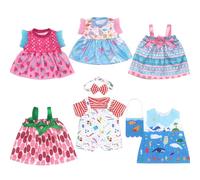 Doll Clothes Dress for 10-12 Inch 25-30cm Baby Dolls, 6-pack Soft Doll Outfits with Hat (Not Include Doll)