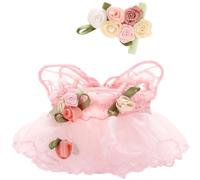 Doll Clothes for Labubu 17cm Have a Seat & Exciting Macaron & Big into Energy Series Dolls, Adorable Chic Dress Set for 17cm Dolls Accessories (Pink Flower Skirt + Hairband)