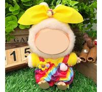 Doll Clothes for labubu Protective Clear Case Accessories - Labubu Pop Mart Blind Box Original - Lalabubu La Boo-Boo Protective Case La Bubu Labubus ( No Doll (Yellow Rainbow)