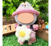 Doll Clothes for labubu Protective Clear Case Accessories - Labubu Pop Mart Blind Box Original - Lalabubu La Boo-Boo Protective Case La Bubu Labubus ( No Doll (Big Flower)