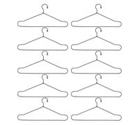 Doll Clothes Hangers Metal Miniature Mini Cute Cartoon Closet Decor Accessories Black 10Pcs for Doll Wardrobe Organization Kids Room Nursery Stainless Steel (150mm)