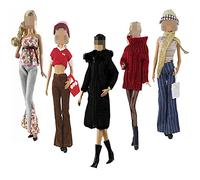 Doll Clothes, Lance Home 5 Sets Fashion Outfits Autumn Dresses Spring clothes Sweater Pants Shoes Socks Bag For 29cm Dolls Accessories Baby Gifts (D)
