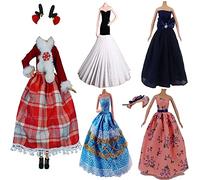 Doll Clothes, Lance Home 5 Sets Vintage Elegant Noble Outfits Autumn Plush Dresses Fall Winter clothes Shoes Hat For 11.5 Inch Dolls Accessories Baby