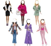 Doll Clothes, Lance Home 5Pcs Handmade Clothes Vintage Dress for 29cm Doll Wedding Scottish Plaid Skirt Party Dresses Gown Outfit Costume Suit for 11.5 inch Dolls Baby Random Style (A)