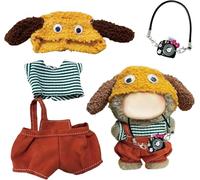 Doll Clothes Outfit, 4 Pcs Miniature Accessories Set Clothes Accessories, Compatible with Keychain Outfit Doll Accessories Gifts for 17 cm Dolls