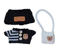 Doll Clothes Set for 17cm Dolls, 3 Pcs Cute Handcrafted Knitted Clothing Outfit , Gifts for Dolls Collector, Girls, Boys, 5.9/6.7inches Doll Accessories forHalloween Christmas Birthdays (D)