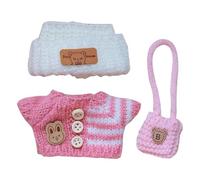 Doll Clothes Set for 17cm Dolls, 3 Pcs Cute Handcrafted Knitted Clothing Outfit , Gifts for Dolls Collector, Girls, Boys, 5.9/6.7inches Doll Accessories forHalloween Christmas Birthdays (B)