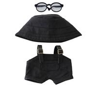 Doll Clothes Set for labubu,Stylish Handcrafted Clothing Outfit with Accessories- Mini Hat Sweater Glasses ,Gifts for 17 cm Labubus/Dolls Collector, Girls Boys (Black)