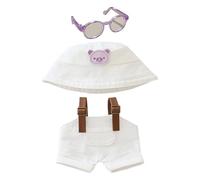 Doll Clothes Set for labubu,Stylish Handcrafted Clothing Outfit with Accessories- Mini Hat Sweater Glasses ,Gifts for 17 cm Labubus/Dolls Collector, Girls Boys (White)
