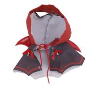 Doll Clothes Set, Small Black and Red Cloak with Wings Kawaii Little Devil Cape Costume Baby Plush Outfit for Collectible Dolls Halloween Styling Cosplay Accessories Decoration (No Doll)