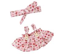 Doll Clothes Set with Flower Bow Bow Hair Band and Strap Skirt for 17cm Luxury Doll Display Dressing Up Accessories