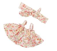 Doll Clothes Set with Flower Bow Bow Hair Band and Strap Skirt for 17cm Luxury Doll Display Dressing Up Accessories