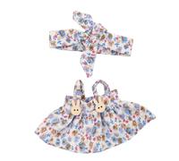 Doll Clothes Set with Flower Bow Bow Hair Band and Strap Skirt for 17cm Luxury Doll Display Dressing Up Accessories