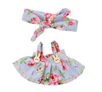 Doll Clothes Set with Flower Bow Bow Hair Band and Strap Skirt for 17cm Luxury Doll Display Dressing Up Accessories