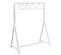 Doll Clothes Storage with 6 Doll Clothes Hangers, 1:12 Scale Realistic Plastic Mini Garment Rack Dollhouse Furniture for Bedroom Must-Have Accessories Party Favour