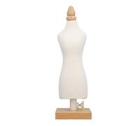 Doll Dress Form 12.2 Inch Professional Canvas Clothes Sewing Mannequin Table Top Display Stand with Wooden Base for Sewing Pattern Making Teaching Tailoring Studio (Type 1)