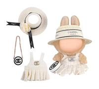 Doll Dress & Outfit Set for Labobo Dolls, La Blind Box Bubu, Doll Dress, Doll Hats, Doll Clothes 18 cm, 17 cm, Doll Accessories, Doll Clothing, Gift for Collectors, Dresses, Hats, Mini Bags, White