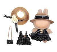 Doll Dress & Outfit Set for Labobo Dolls, La Blind Box Bubu, Doll Dress, Doll Hats, Doll Clothes 18 cm, 17 cm, Doll Accessories, Doll Clothing, Gift for Collectors, Dresses, Hats, Mini Bags, Black