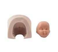 Doll Face Mould - Silicone Mold for Human Face, Doll's Head Cavity | Flexible Crafts for Decorating Resin Clay Cakes, Fondent Pudding Molding Tool