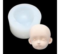 Doll Face Silicone Clay Mold Human Face Silicone Mold 3D Doll Face Head Clay Mold Miniature Polymer Clay Mold for BJD Doll DIY (C Style)