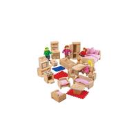 Bigjigs Toys Wooden Doll House Furniture Set, Multi