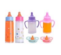 Doll Feeding Set - 2x Medium Bottle Magic Milk Bottle Baby Doll | 2x Double Handle Play Bottles with Disappearing Milk and Juice | My Sweet Baby Disappearing Doll Feeding Set for Boost Social Skills