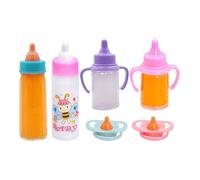Doll Feeding Set for Kids, Children's Doll Feeding Caring Accessories, Play Bottles with Disappearing Milk and Juice for Home, School, Nursery, 9x4cm/3.54x1.57 inches/160g