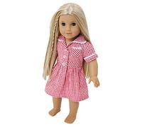 doll Frilly Lily School Summer Uniform Dress, Choice of Colours [Dress Only] to Fit Dolls 14-18 INS [35-45CM], Such as American Girl, Bonnie and Pearl, Hannah by Gotz, Happy Kidz, Design a Friend, Kidz and Cats, Precious Day Girl