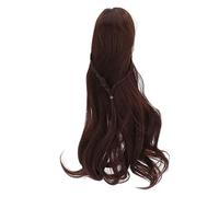 Doll Hair Wig BJD Doll Hair Wig Long DIY Cutting Soft Neat Bangs for 1/3 BJD Doll 8 to 9in Head Circumference High Temperature Resistant Fiber Filament (Dark Brown)