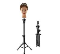 Doll Head Stand Hairdresser Wig Stand Practice Head Stand Practice Head Tripod Training Head Stand Holder for Mannequin Head Black