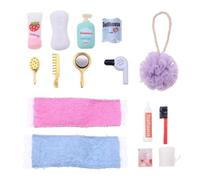 Doll House Bathroom Accessories Set - Miniature 1:12 Scale Bathroom Decor | Realistic Lightweight Resin Alloy PP Pieces | Full Set of Small Accessories for Personalization