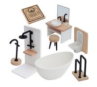Doll House Bathroom Stuff - 1:12 Scale Mini Shower Room Scene Model,Miniature Adornments Doll House Furniture for Boys Girls Pretend Play