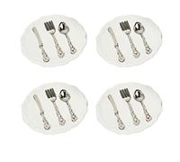 Doll House Christmas Decorations, Mini Plates Forks Spoons,1:12 Miniature Toy Model Of A Baby House Small And Cute,DIY Decor,Miniature Cutlery Set