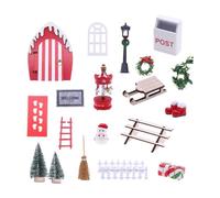 Doll House Christmas Scene - 1:12 Scale Toyhouse Door Miniature Scenee Model | Wooden Cute Creative Miniature Toyhouse Village Scenes Model For Festival, Holiday
