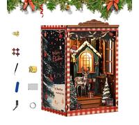 Doll House Kits - Christmas 3D Wooden Puzzle Doll House Kit | Vintage Bookend Decor for Birthday Halloween Beginners Handicraft Enthusiasts Desktop Bookstore