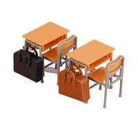 Doll House Miniatures Items,Doll House Chair - Classroom Schoolbags Desks Models for Boy Girl Playroom Role-playing Game