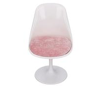 Doll House Office Chair ABS White Pink Round Feet Casual Rotatable Chair for 1:6 Doll House (Without Armrest)