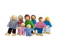 Doll House People Figures - Storytelling Props Narrative, Social Interaction Builder, Family Set House Guests, Doll-house Occupants Miniature Residents | Wooden Timber Toys Safe Non Toxiic Paint Playr