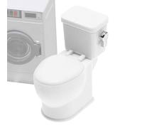 Doll House Toilet - Mini 1:12 Scale Model, Toilet Seat, Flush Sound Function | Smooth Polished Finish, Miniature Bathroom Furniture, Doll House Accessories, Pretend Play Display