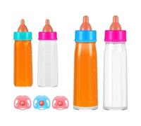 Doll Magic Milk Bottle - 7-Piece Dolls Feeding Set for Reborn | Milk Bottle Feeding Set with Pacifier, Pretend Play Toy | Safe Colorful Dolls Accessories Fun Interactive Feedings Sets