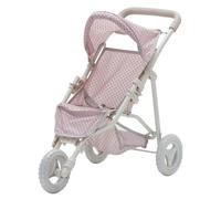 Doll Pram Jogging Style Pushchair Olivia's Little World Pink/Grey Teamson Kids