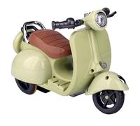 Doll Scooter Toy, 360°Rotable Toy Motorcycle with Music & Lights, Interactive Cute Plastic Electric Ride on Toys, Cute Desktop Decor for Collectors(Green)
