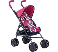 Doll Stroller Baby Doll Pushchair In Geometric Print Dolls Buggy Children Pushchair For Kids Ages 3+ MANTRARAJ Pink One Size